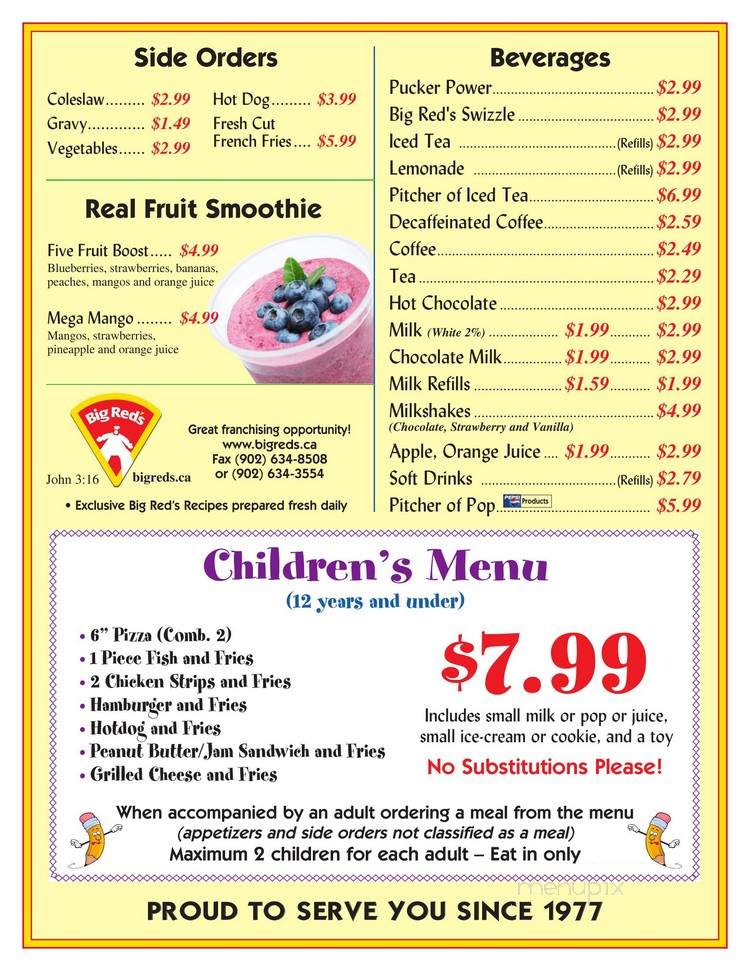 Big Red's - Lunenburg, NS menu_pic