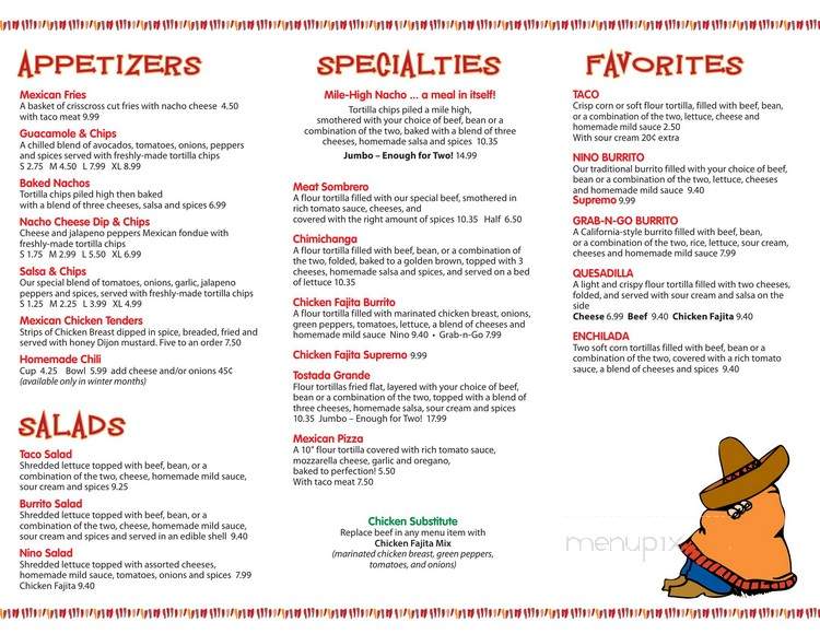 Nino Taco - Owings Mills, MD menu_pic