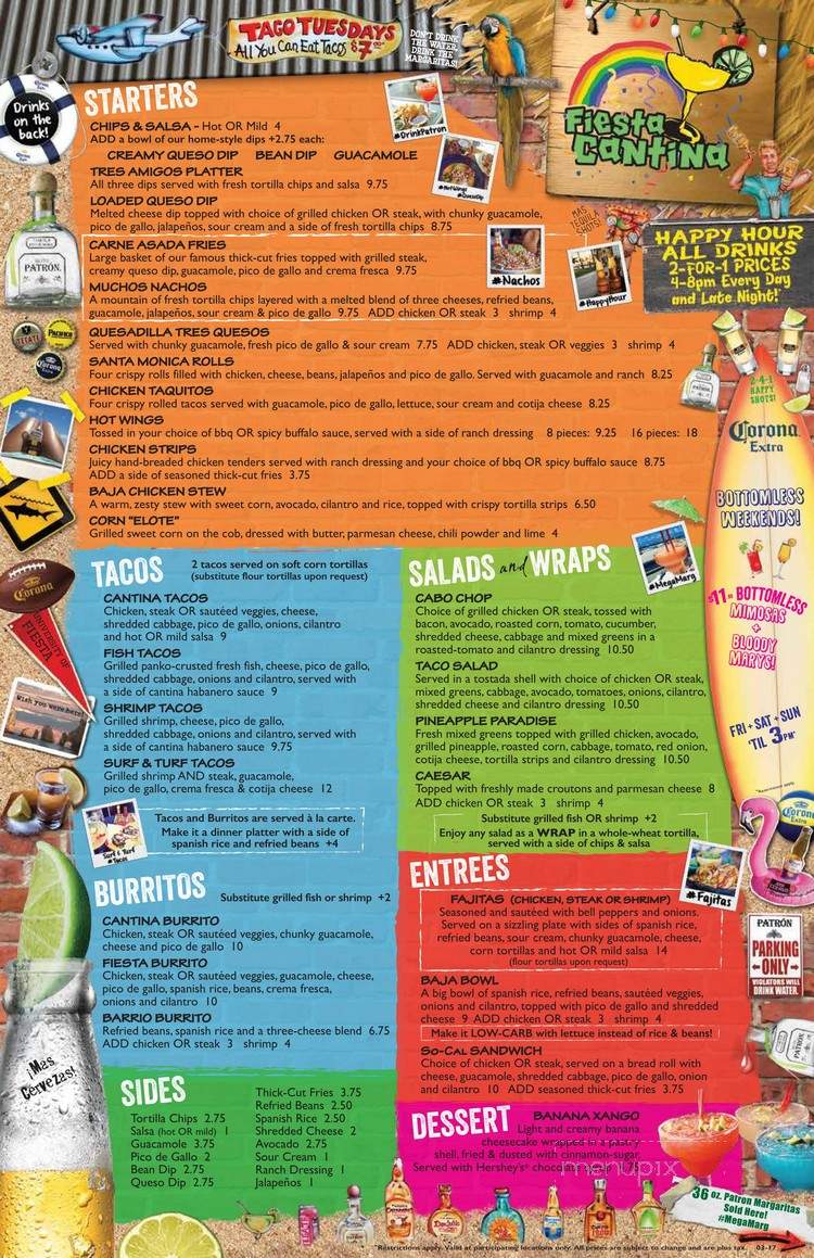 Fiesta Cantina - San Diego, CA menu_pic
