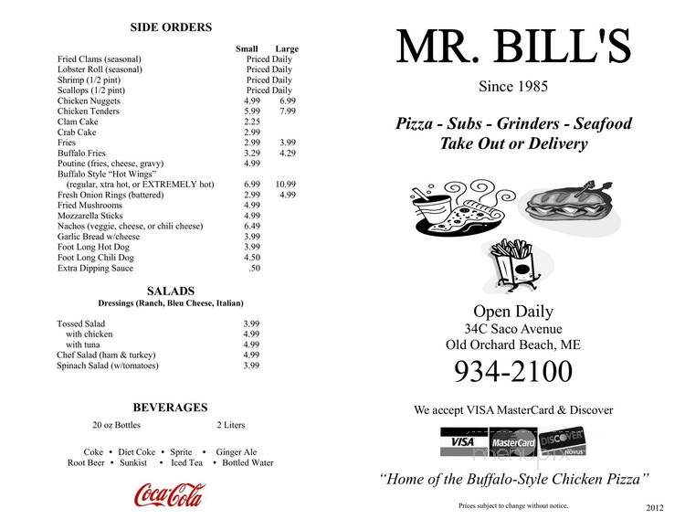 Mr Bill's Seafood & Pizza - Old Orchard Beach, ME