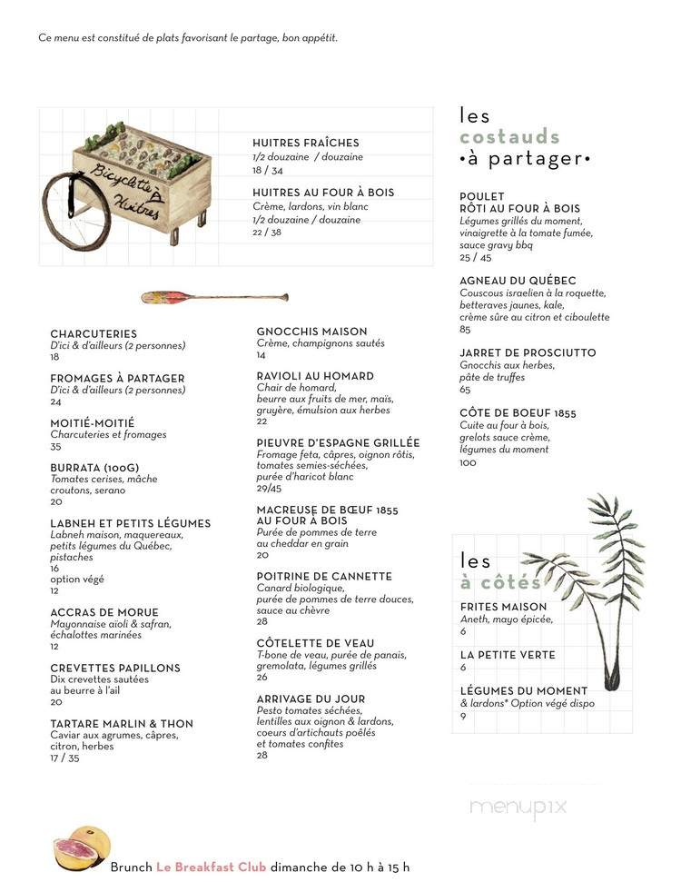 Le Boating Club - Laval, QC menu_pic