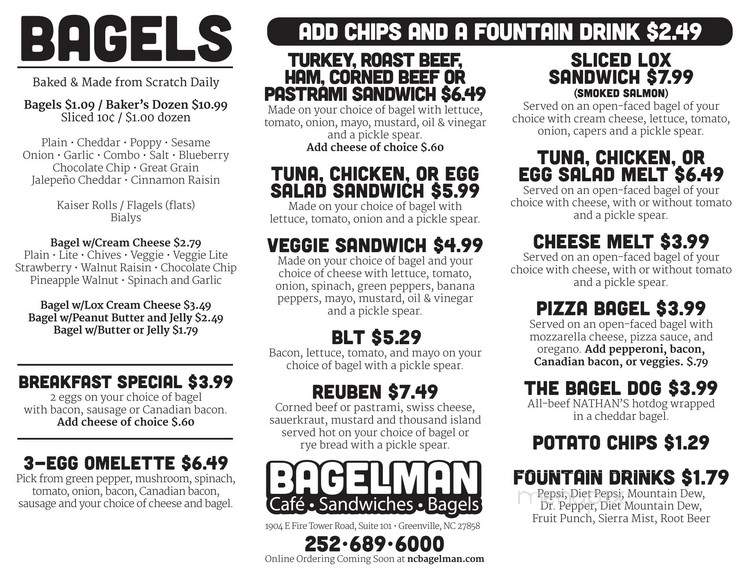 Bagelman - Greenville, NC menu_pic