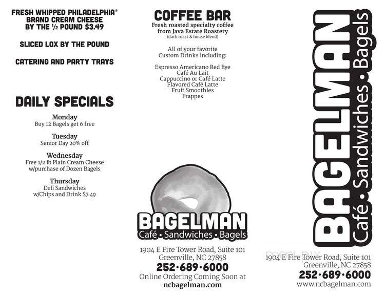 Bagelman - Greenville, NC menu_pic