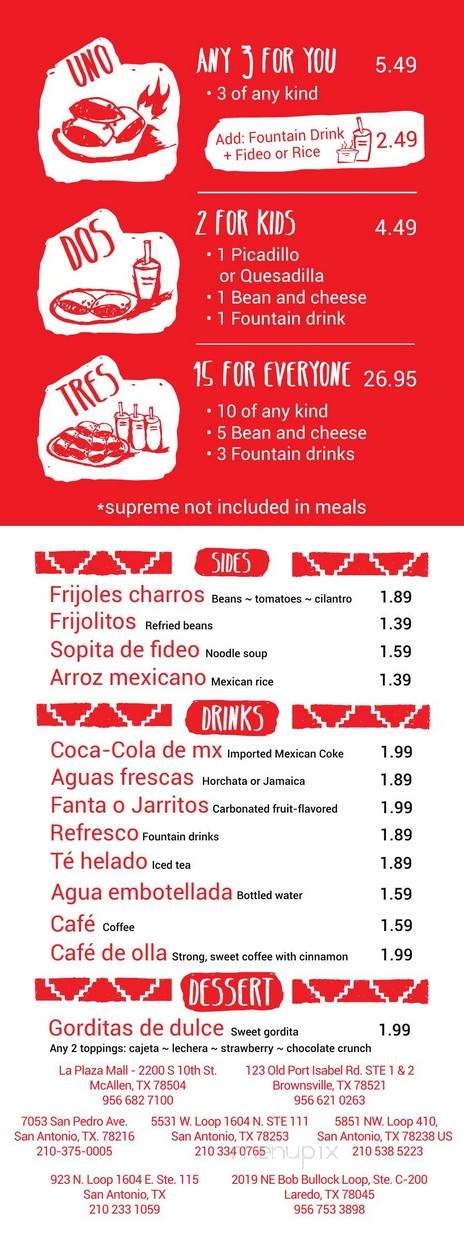 Dona Tota - San Antonio, TX menu_pic