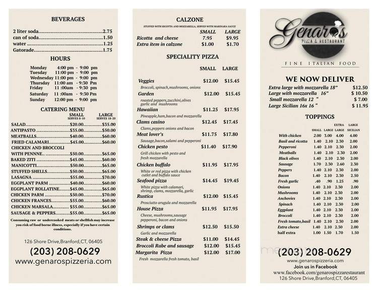 Genaro's Pizza Restaurant - Branford, CT