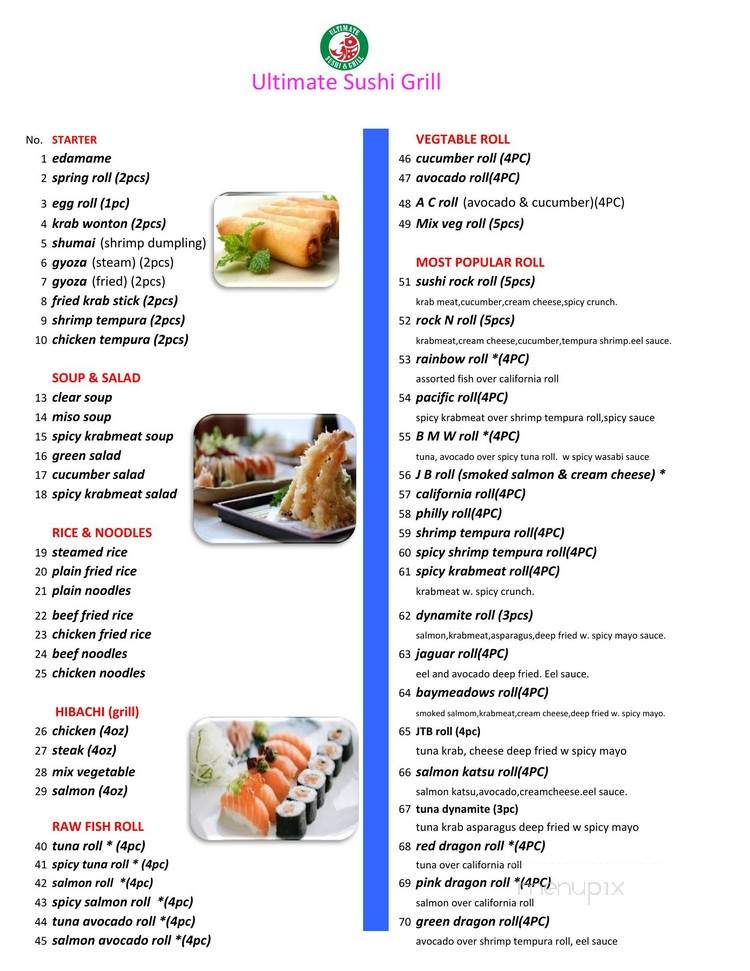 Ultimate Sushi & Grill - Jacksonville, FL menu_pic