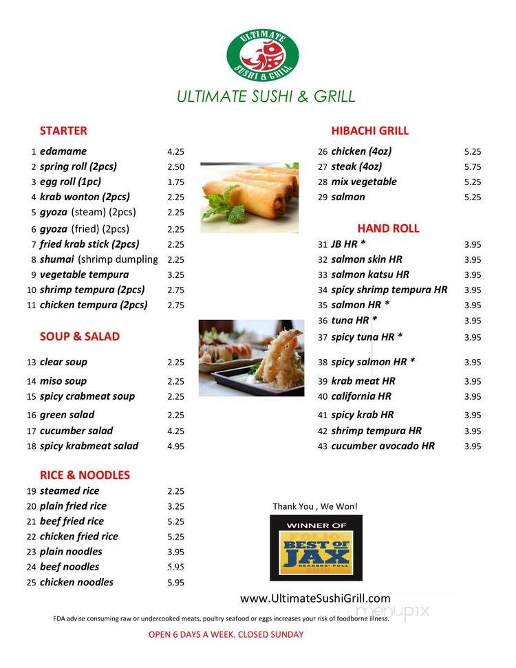 Ultimate Sushi & Grill - Jacksonville, FL menu_pic