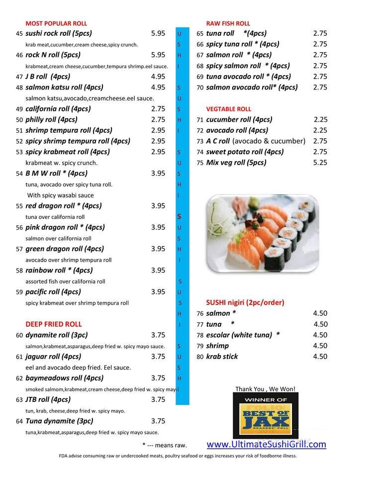 Ultimate Sushi & Grill - Jacksonville, FL menu_pic
