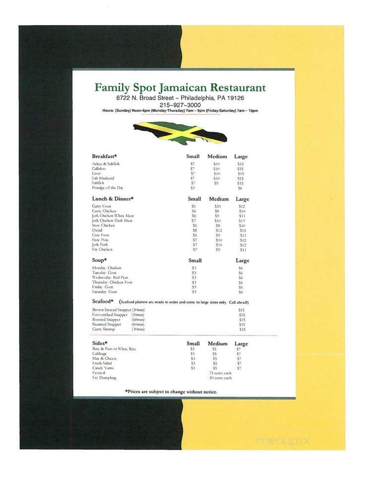 Family Spot Jamaican Restaurant - Philadelphia, PA