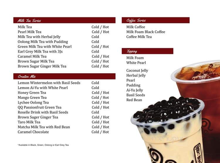 Gong Cha - Grand Prairie, TX menu_pic