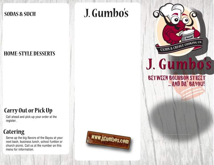 J Gumbo's - Little Rock, AR menu_pic