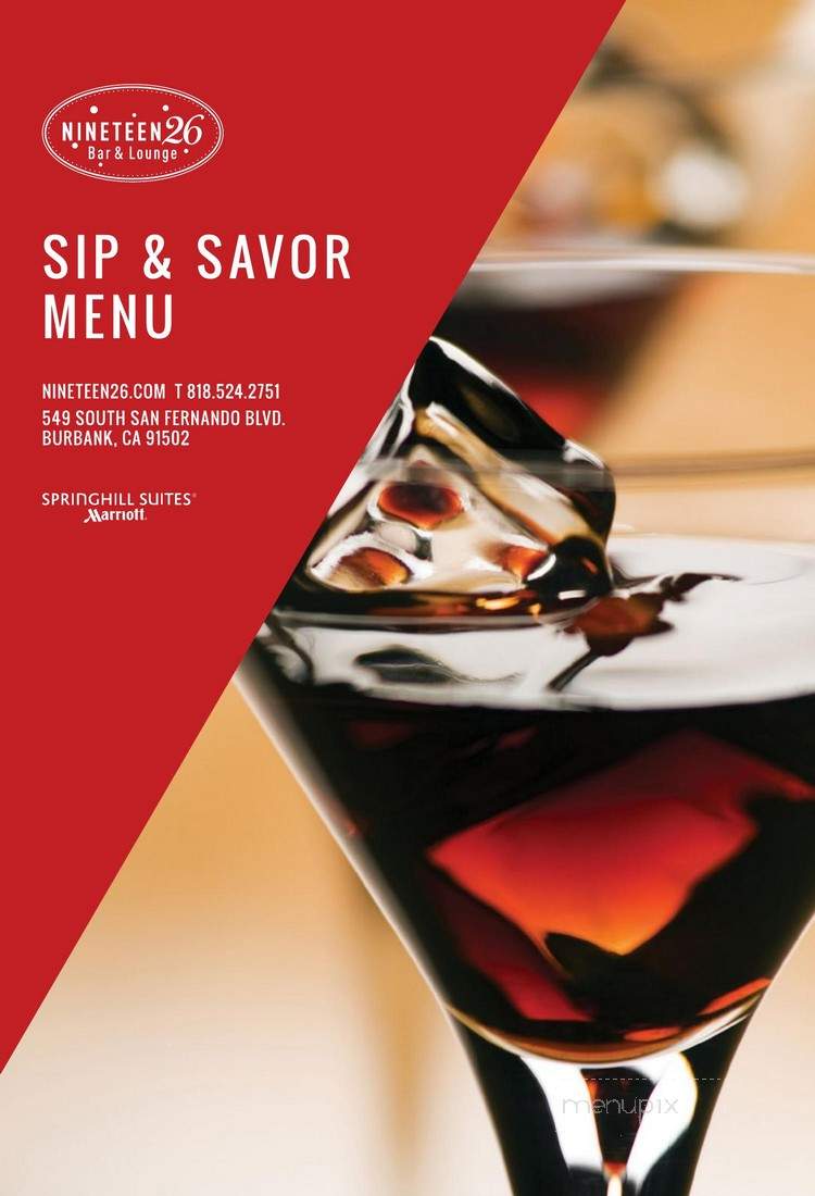 Nineteen 26 Bar & Lounge - Burbank, CA menu_pic