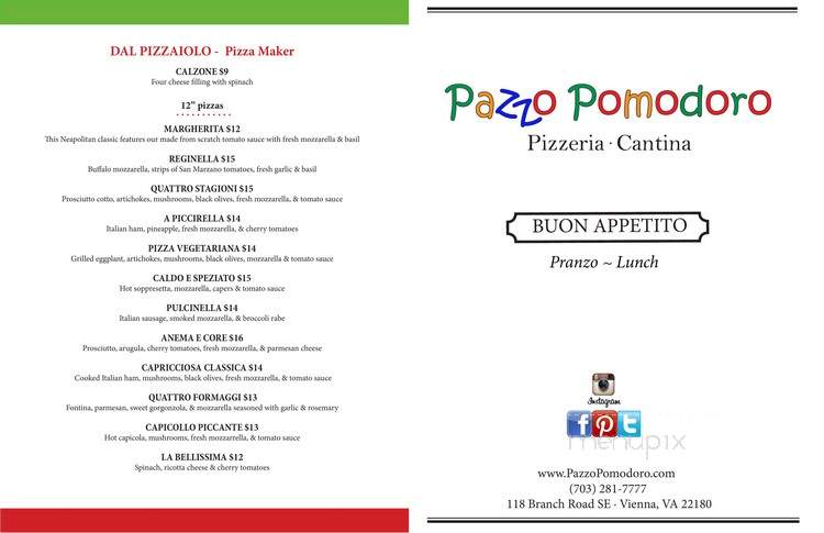 Pazzo Pomodoro - Ashburn, VA menu_pic