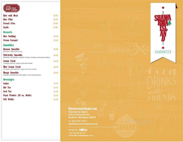 Shawarma Island - Redford, MI menu_pic