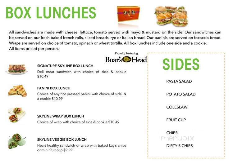 Skyline Deli - Houston, TX menu_pic