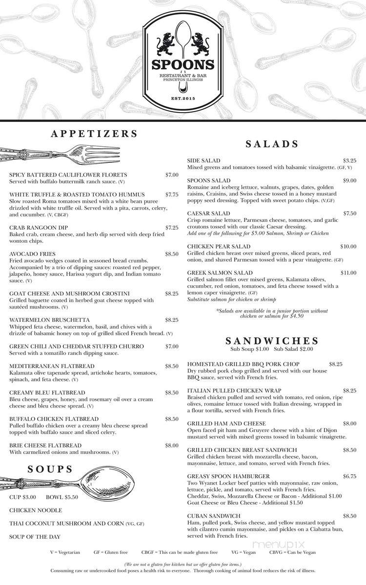 Spoons Restaurant & Bar - Princeton, IL menu_pic