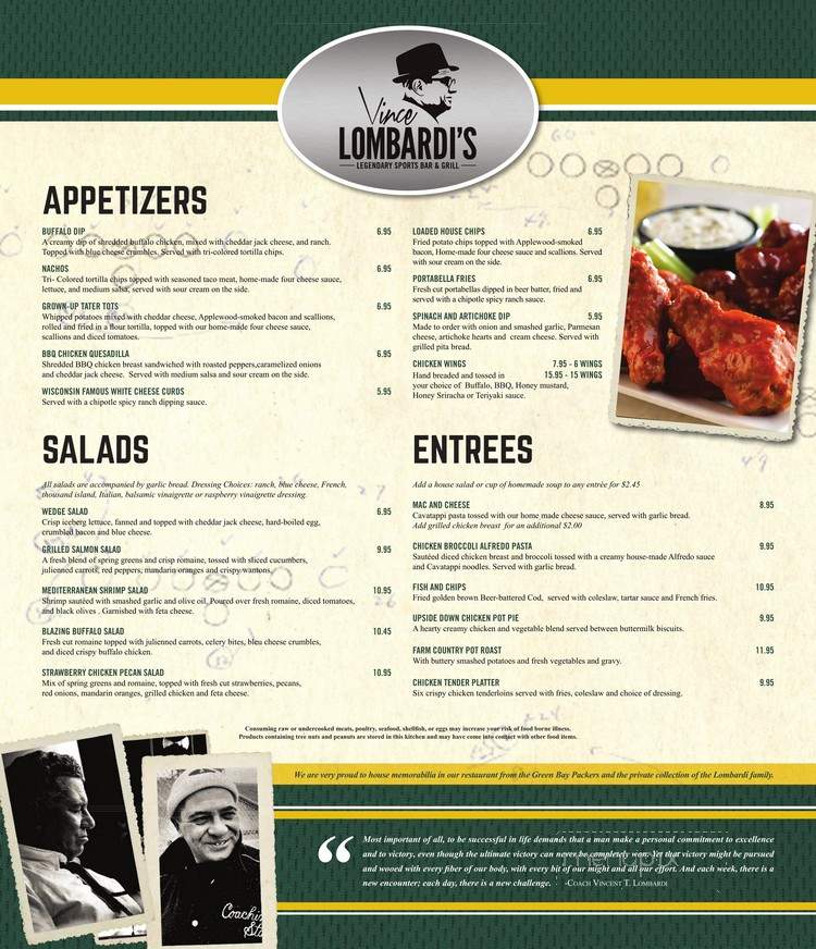 Vince Lombardi Legendary Sports Bar and Grill - Green Bay, WI