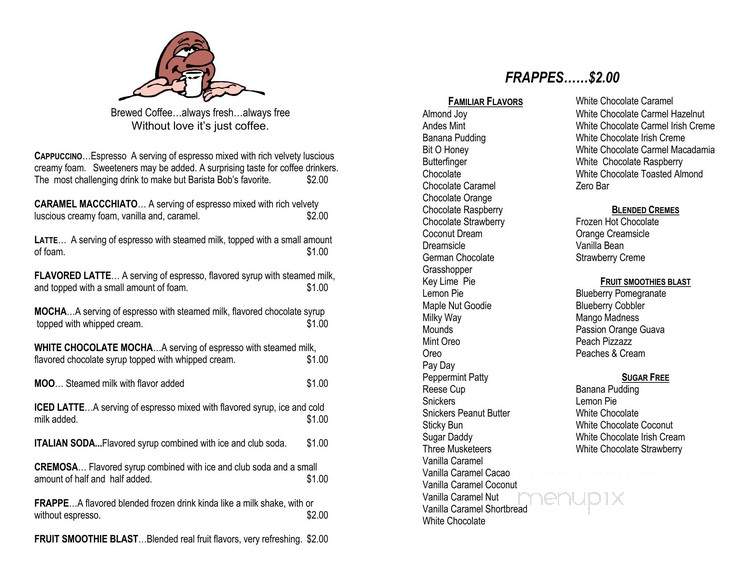 Yak Shak Coffee Shop - Panama City, FL menu_pic