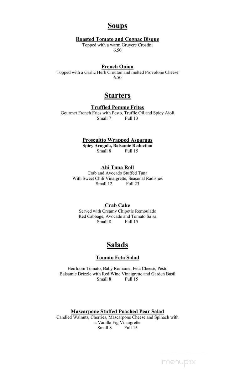 Bistro Le Roux - Lake George, NY menu_pic