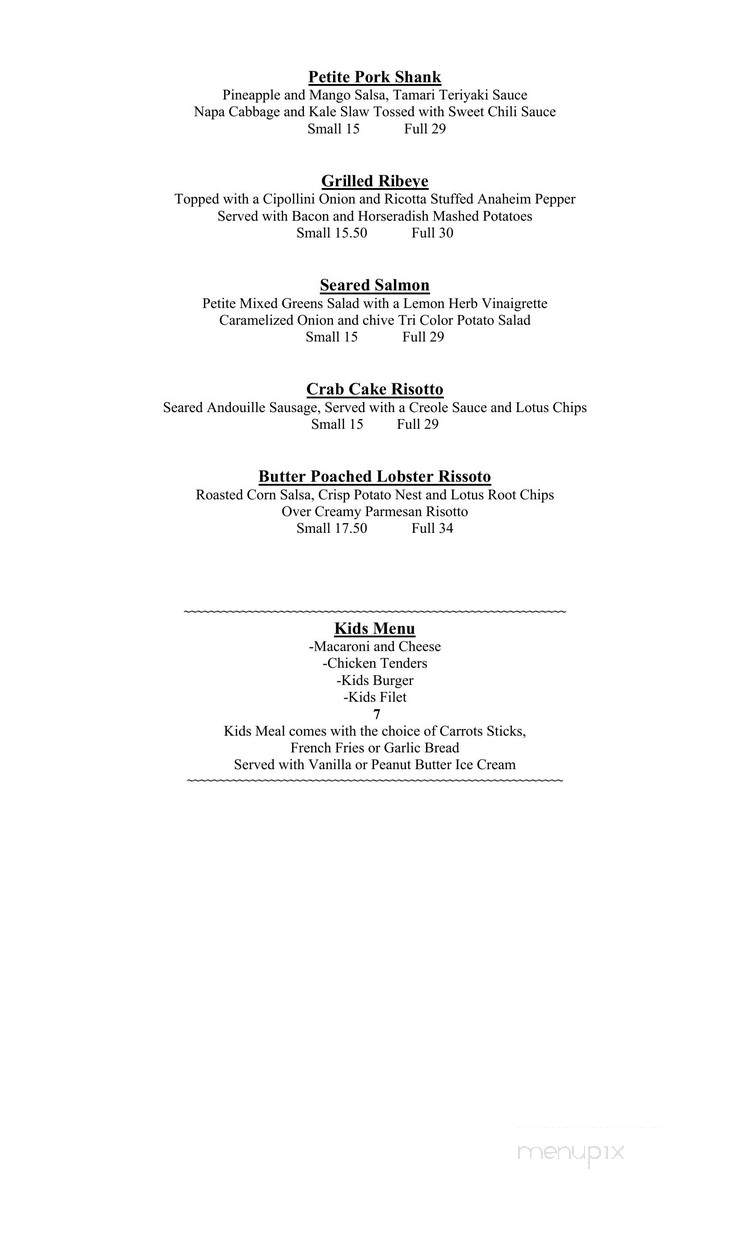 Bistro Le Roux - Lake George, NY menu_pic
