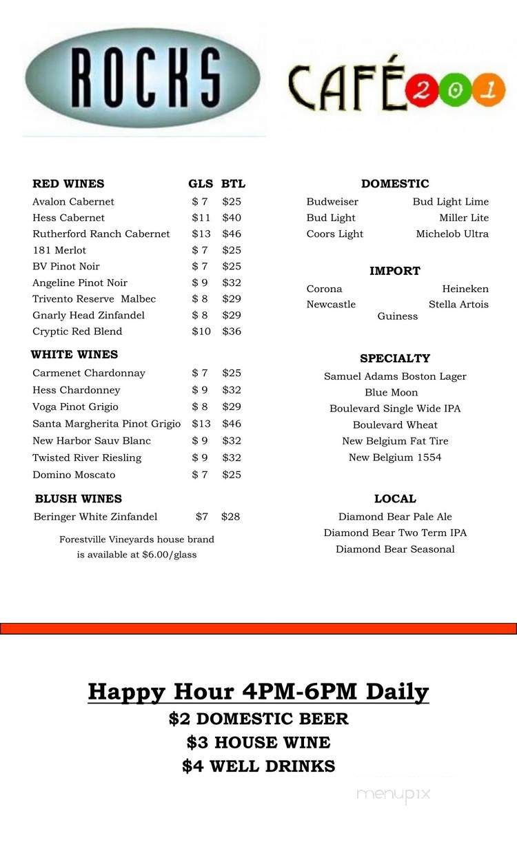 Cafe 201 - Little Rock, AR menu_pic