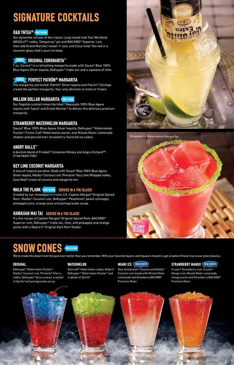 Dave & Buster's - San Antonio, TX menu_pic
