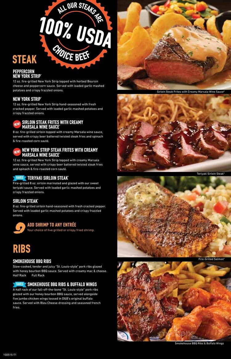 Dave & Buster's - San Antonio, TX menu_pic