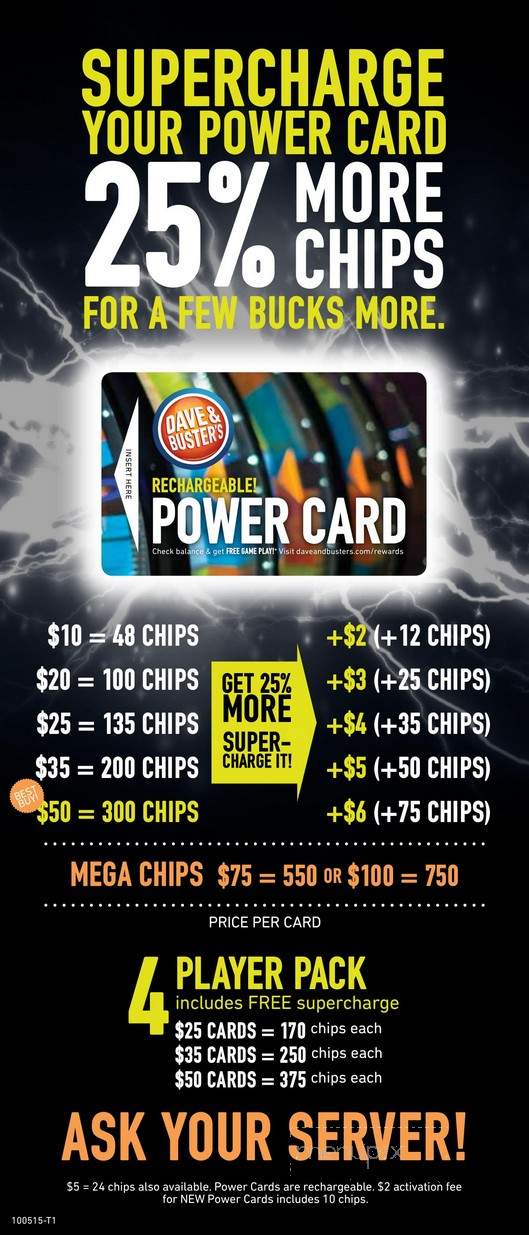 Dave & Buster's - San Antonio, TX menu_pic