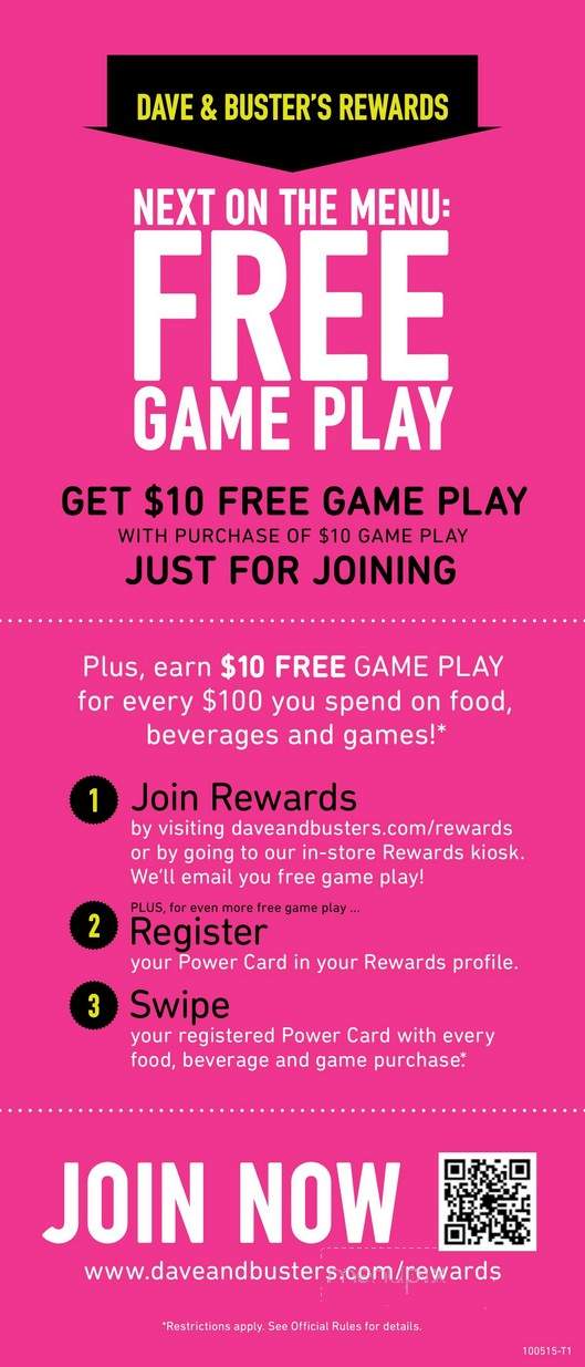 Dave & Buster's - San Antonio, TX menu_pic