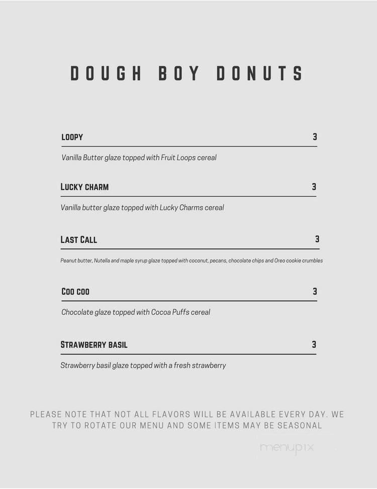 Dough Boy Donuts - Fort Worth, TX menu_pic