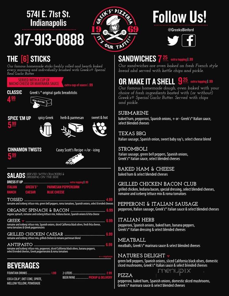 Greek's Pizzeria - Indianapolis, IN menu_pic