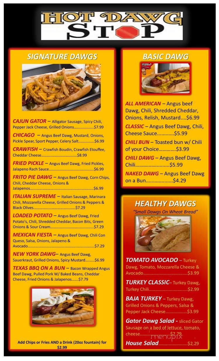 Hot Dawg Stop - Lafayette, LA menu_pic