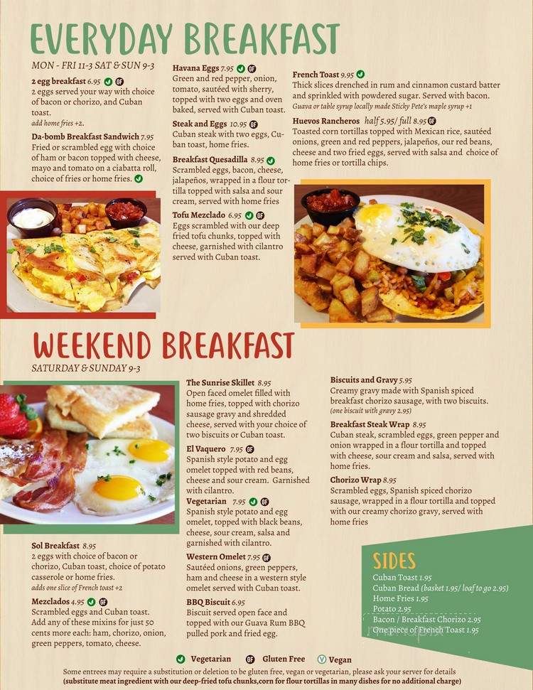Sol Restaurant - Athens, OH menu_pic