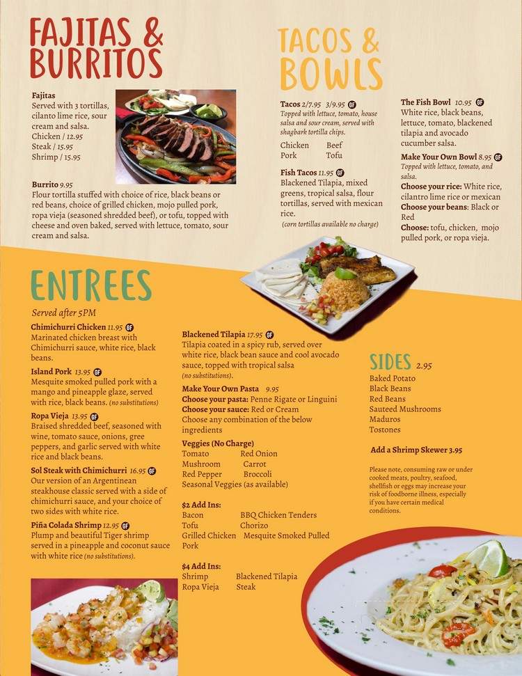 Sol Restaurant - Athens, OH menu_pic