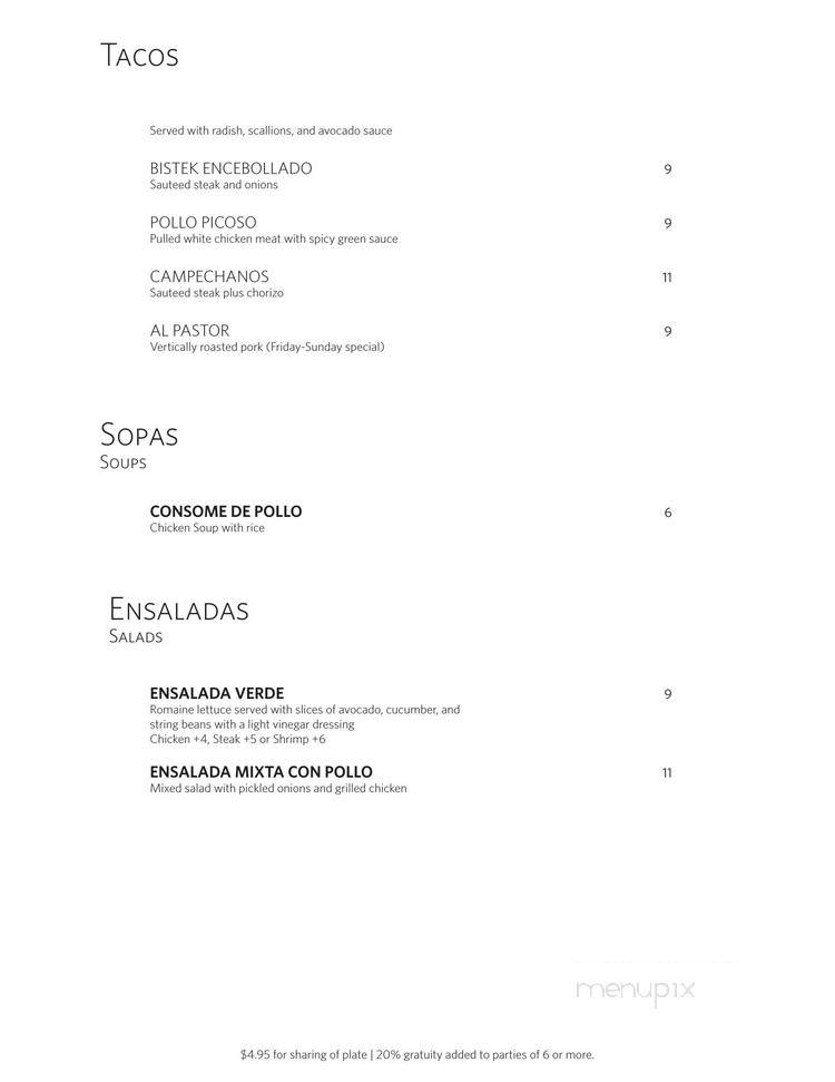 Charrito's Restaurant - Hoboken, NJ menu_pic