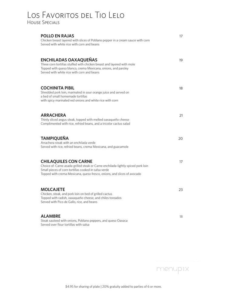Charrito's Restaurant - Hoboken, NJ menu_pic
