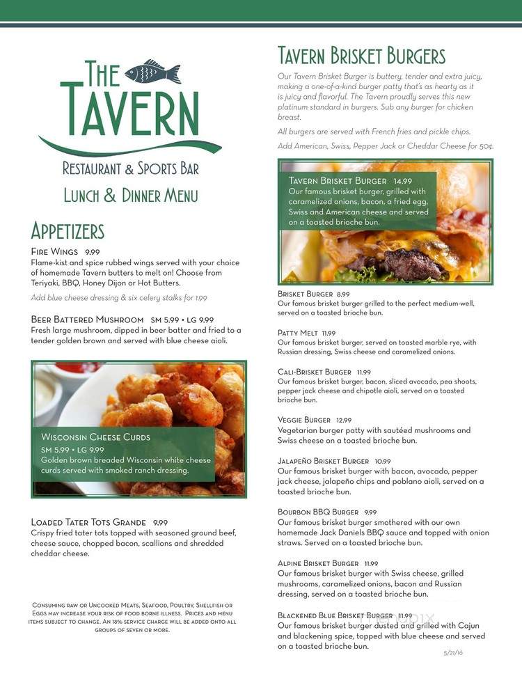 The Tavern Restaurant - Wisconsin Dells, WI menu_pic