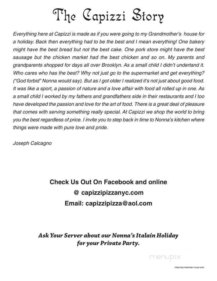 Capizzi - Staten Island, NY menu_pic