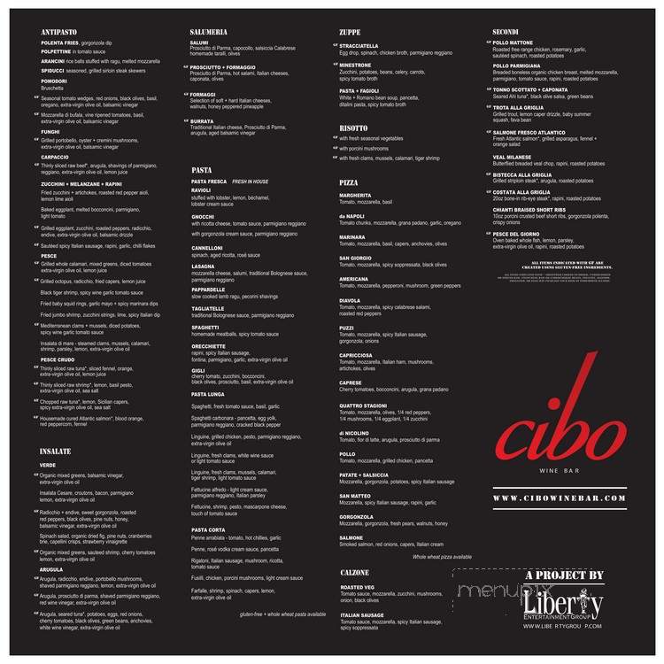 Cibo Wine Bar - Ft Lauderdale, FL menu_pic