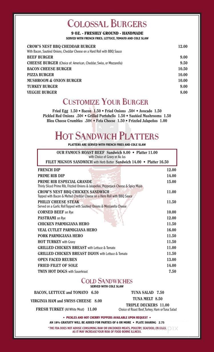 Crow's Nest - Peoria, IL menu_pic