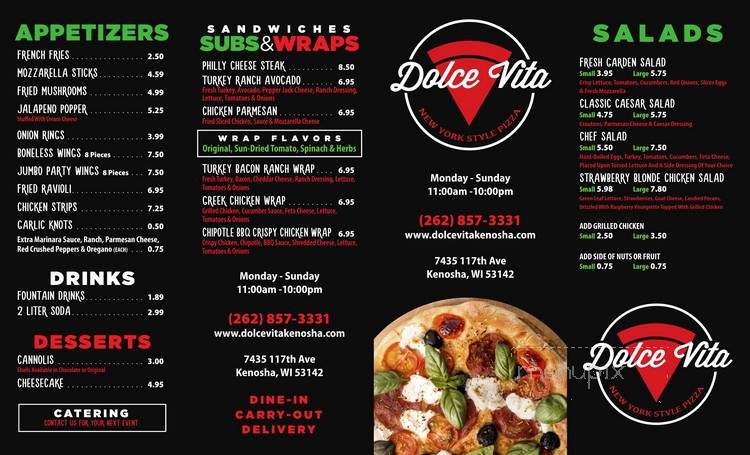 Dolce Vita Pizza - Kenosha, WI menu_pic
