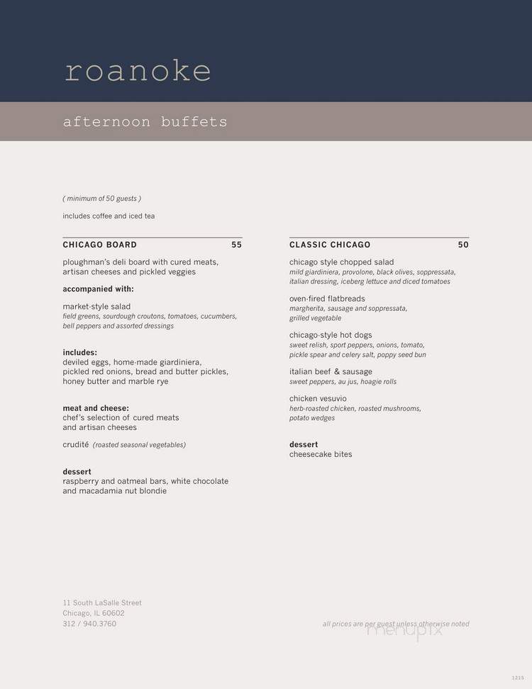 Roanoke Restaurant - Chicago, IL menu_pic