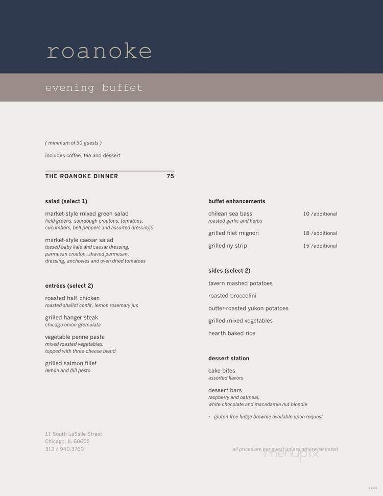 Roanoke Restaurant - Chicago, IL menu_pic