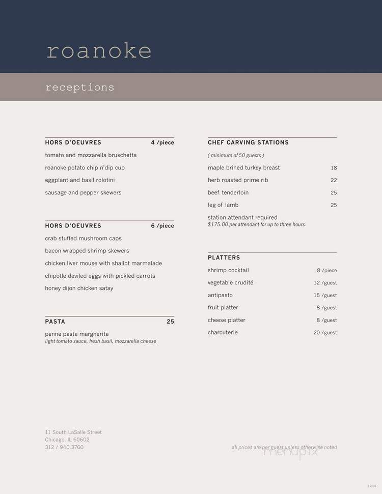 Roanoke Restaurant - Chicago, IL menu_pic