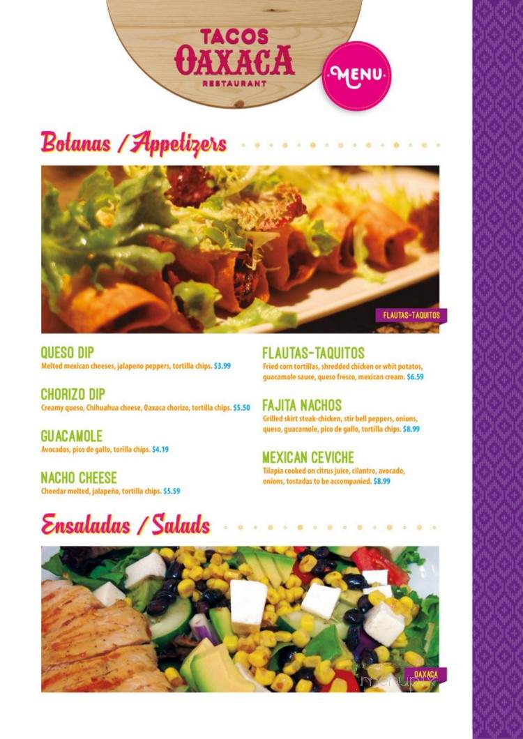 Taco Oaxaca - Lillington, NC menu_pic