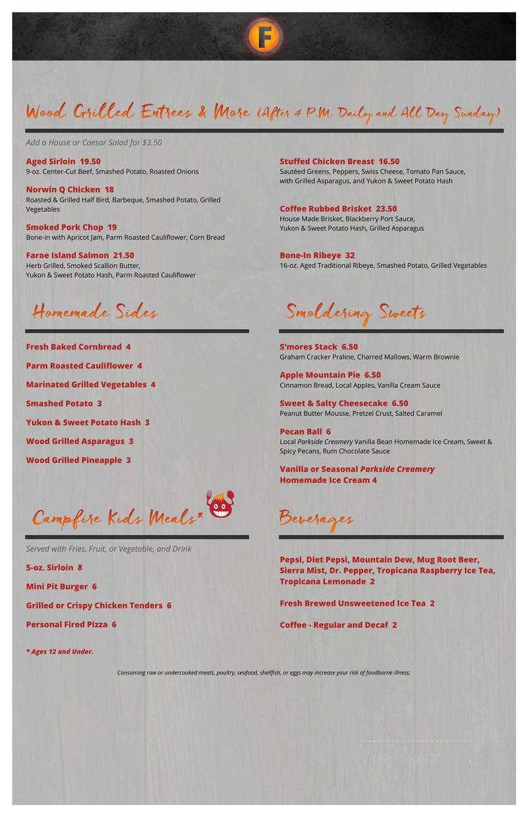 The Firepit Wood Fired Grill - Irwin, PA menu_pic