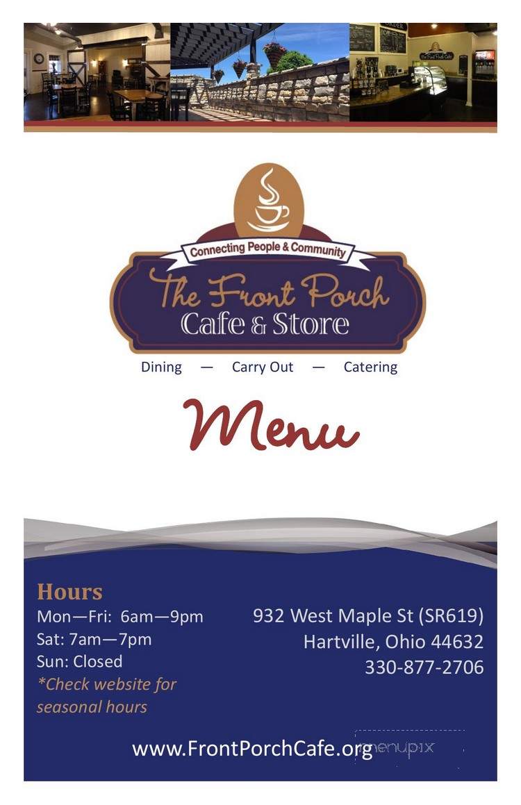Front Porch Cafe - Hartville, OH menu_pic