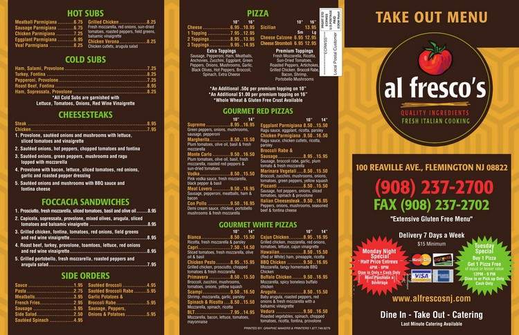 Al Fresco's - Flemington, NJ menu_pic