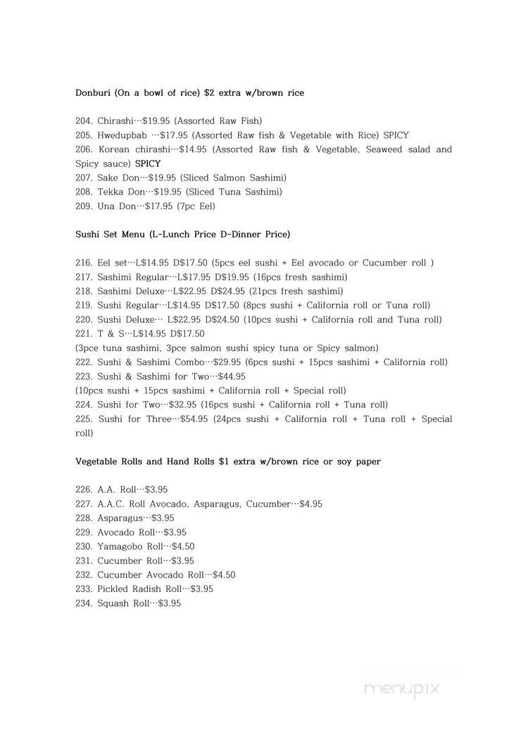 Chomi Sushi - Swiftwater, PA menu_pic