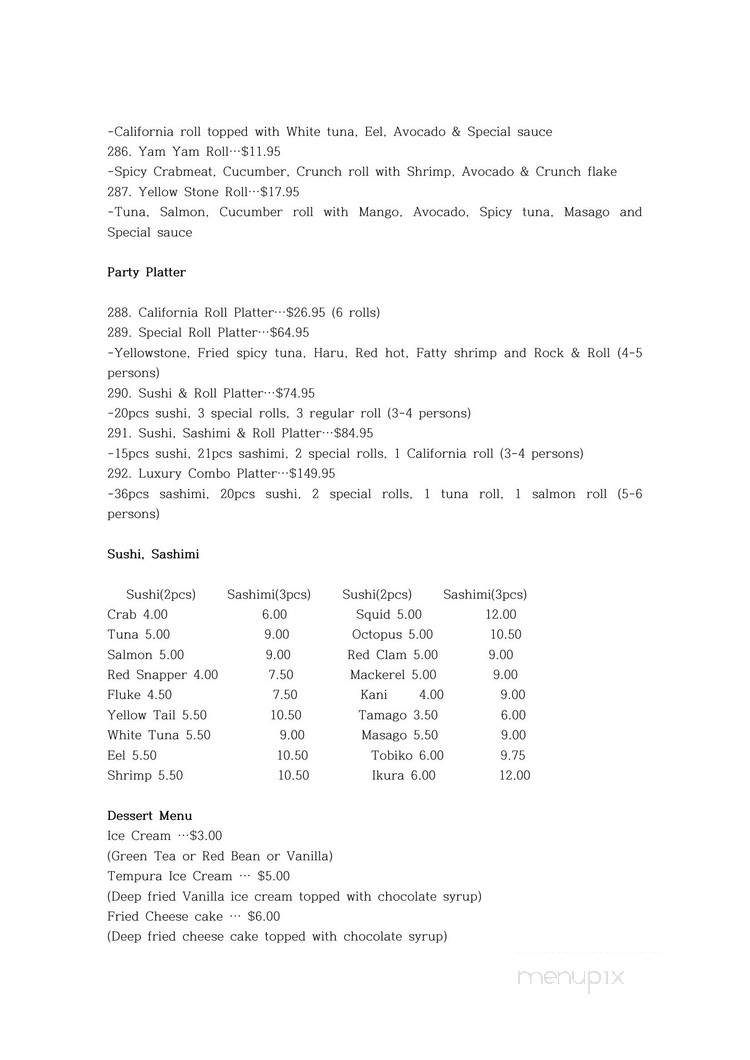 Chomi Sushi - Swiftwater, PA menu_pic